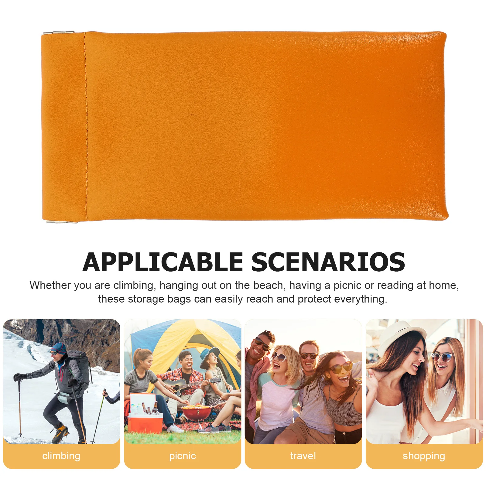 

Automatic Closure Glasses Pouch PU Lightweight Eyewear Storage Bag for Sunglasses Keys Cards Lipstick Outdoor