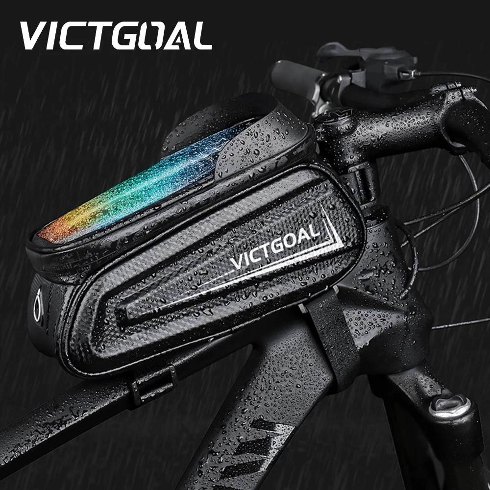 

VICTGOAL Bicycle Bag Phone Holder Case Frame Front Tube Waterproof 7 Inches Touch Screen Cycling Bag MTB Road Bike Accessories