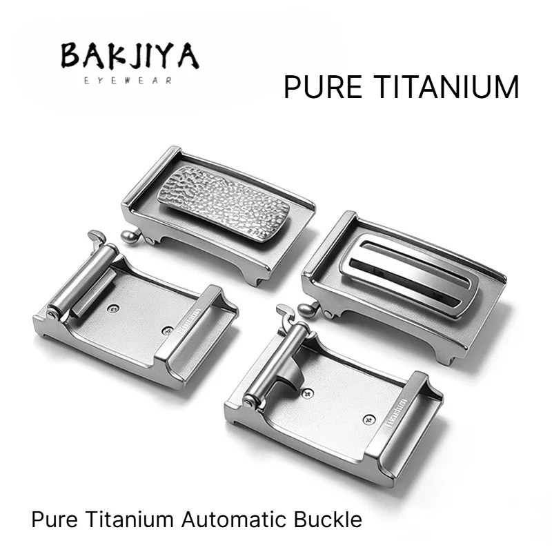 New 35mm Pure Titanium Belt Buckle - Internal Wear Toothless/Toothed Leather Head Automatic Buckle, Rust Proof Anti Allergy Men