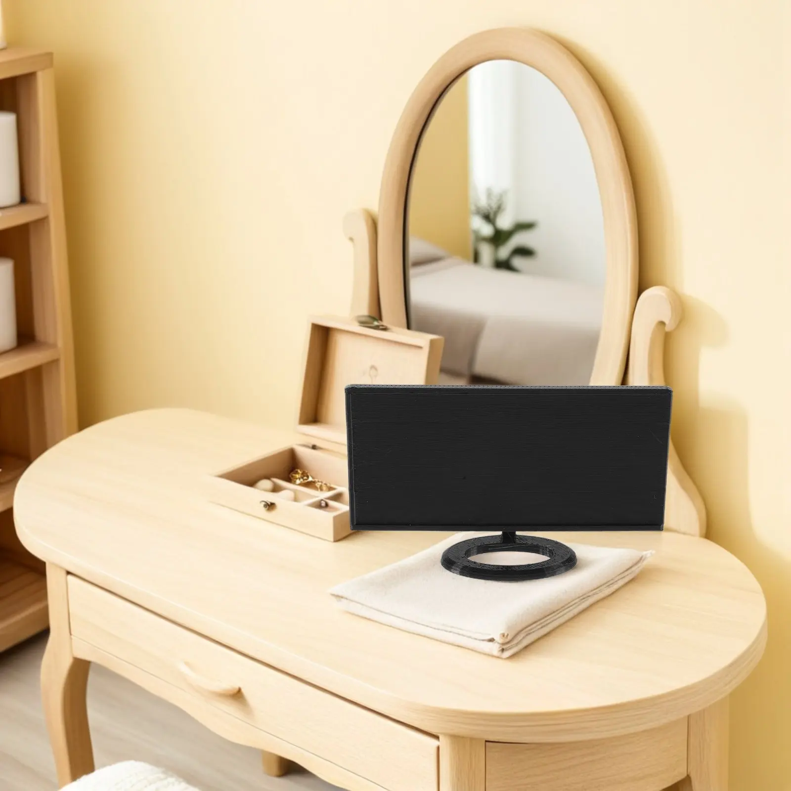 

2Sets Miniature Desktop Computer Set Dollhouse Miniatures Decor Realistic Details Easy Placement Lightweight Plastic Mini Office