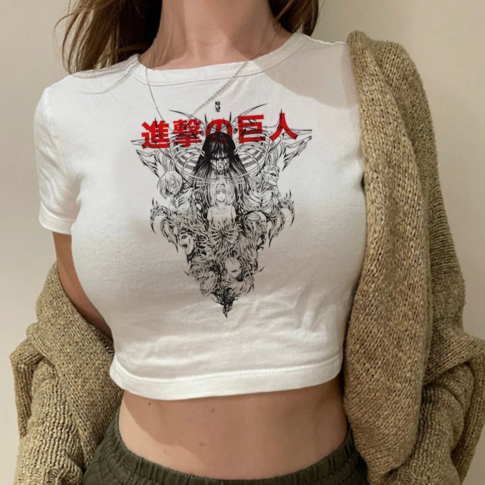 Attack on Titan crop top babydoll 2000s Streetwear Aesthetic cute cropped teens tees