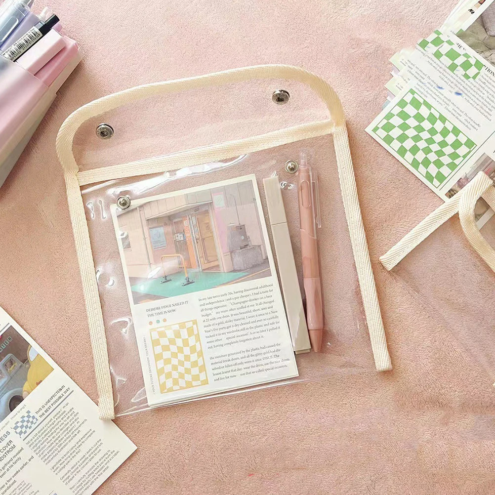 

2Pcs PVC Transparent Large Capacity Pencil Bag Cartoon Girl Child Pen ganizer Stationery Storage Washable Art Supplies