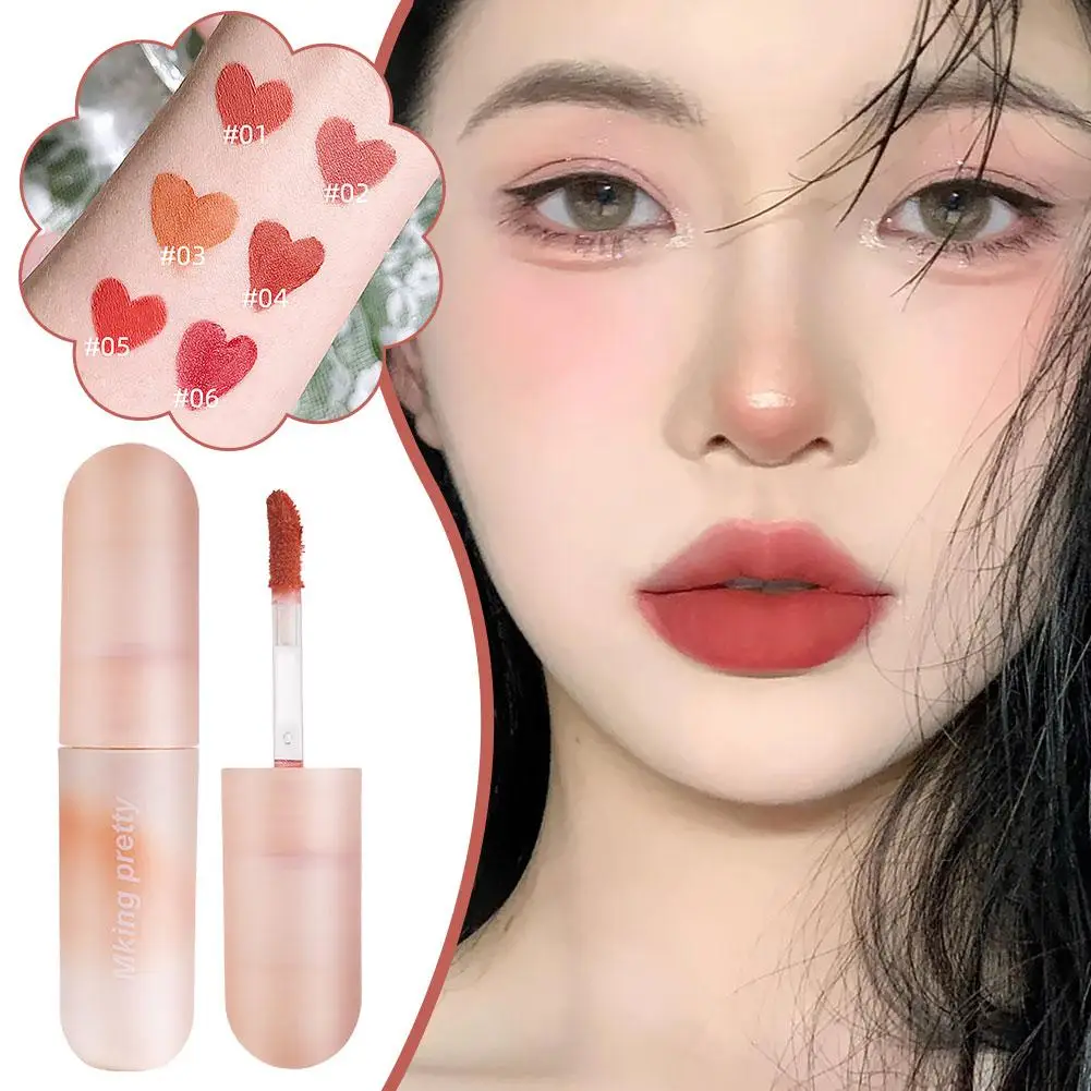 Velluto opaco fango labbra impermeabile non facile da perdere pigmento trucco rossetto studenti naturale duraturo labbro colore nudo U0R8