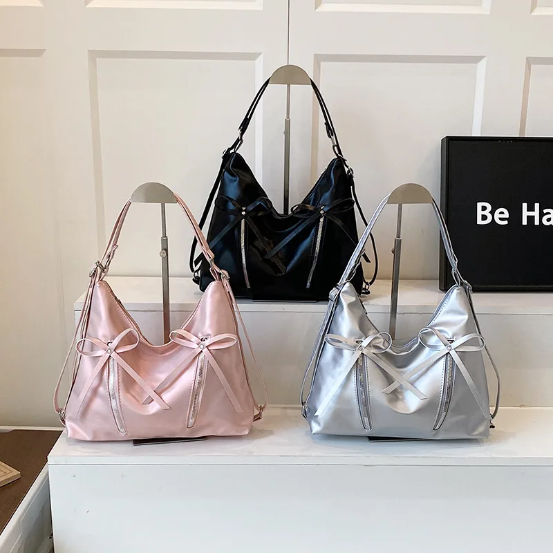 

2025 New Vintage Backpack for Women, Soft Leather Tote Bag with Bow Accent, Very Spacious Shoulder Bag, Roomy & Stylish