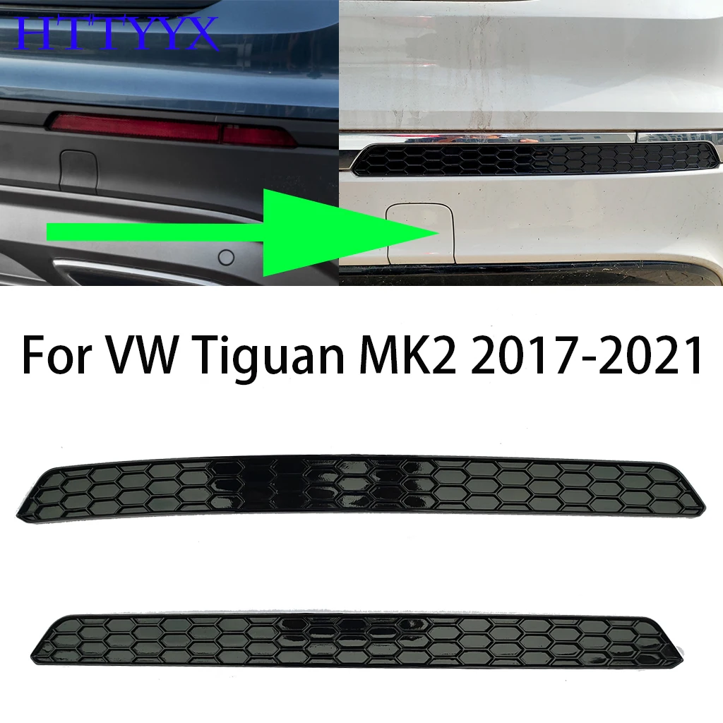 Dla Volkswagen Tiguan MK2 2017-2021 Błyszczące czarne światło hamowania Odbłyśnik tylnego zderzaka Dwustronna taśma montażowa o strukturze plastra