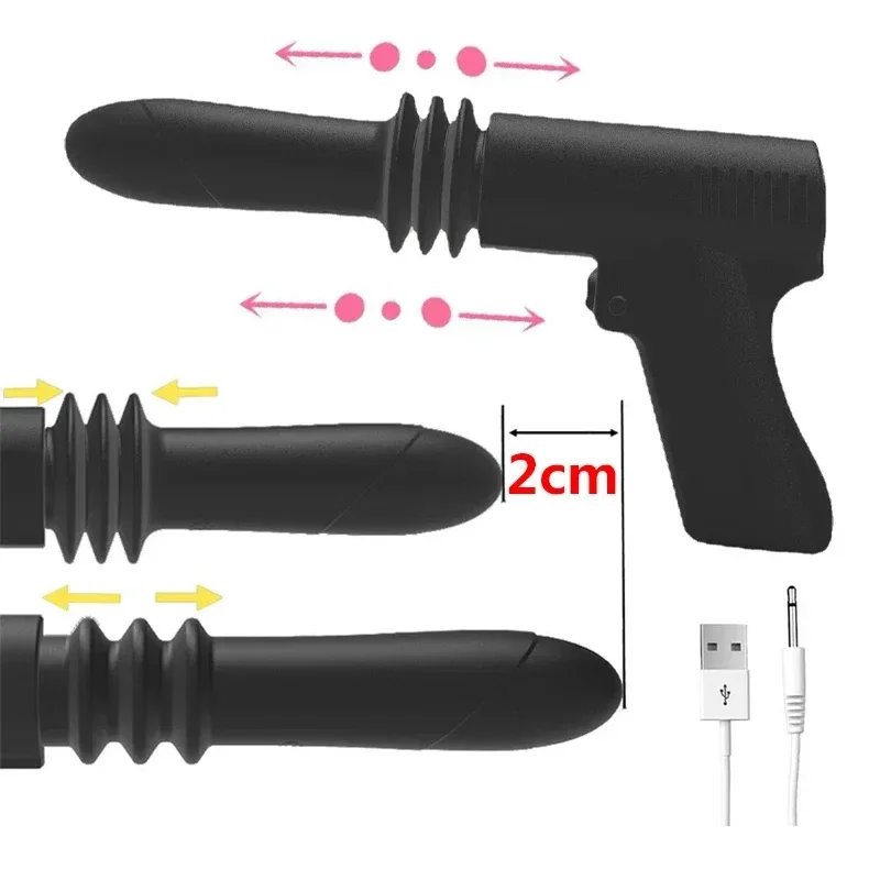USB Wireless Charging Portable Mini Telescopic Linear Actuator Reciprocating Electric DIY Toy Massage Vibrator Electric Tool