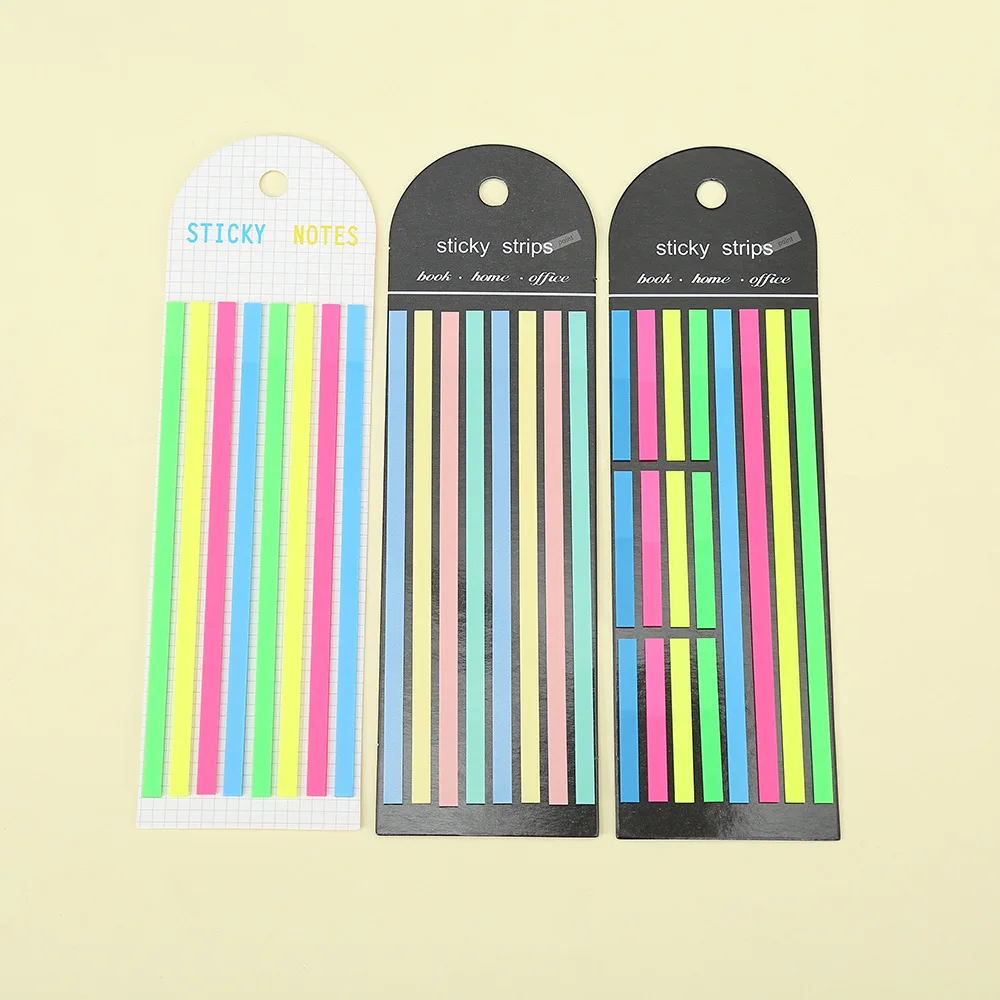 PET Strip Segmented Index Sticker, Color Fluorescent Waterproof Note, Translucent Marking Sticker