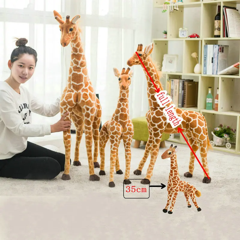 Nuovo 50-120cm gigante vita reale giraffa peluche simpatiche bambole di cervo farcito morbido cuscino animale cuscino regalo di compleanno ragazzo ragazza