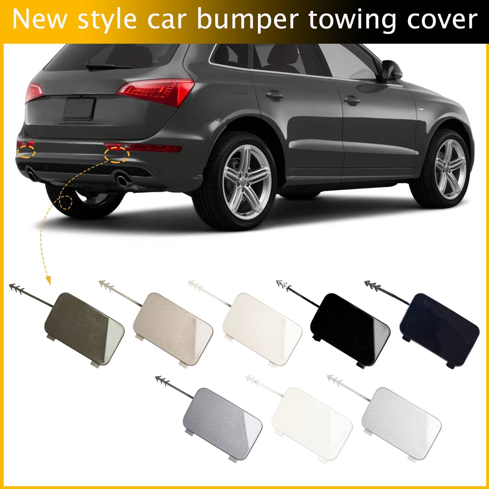 

Rear Bumper Tow Hook Cap Towing Eye Cover For Audi Q5 2008-2017 8R0807449 8R0807450 Car Accessories