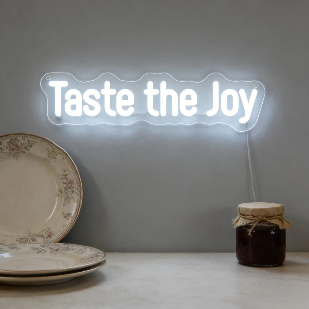 

Taste the Joy LED Neon Sign for Home Kitchen Bar Cafe Decor Lighting Cozy Atmosphere Wall Art Gift Inspirational Joyful Decor