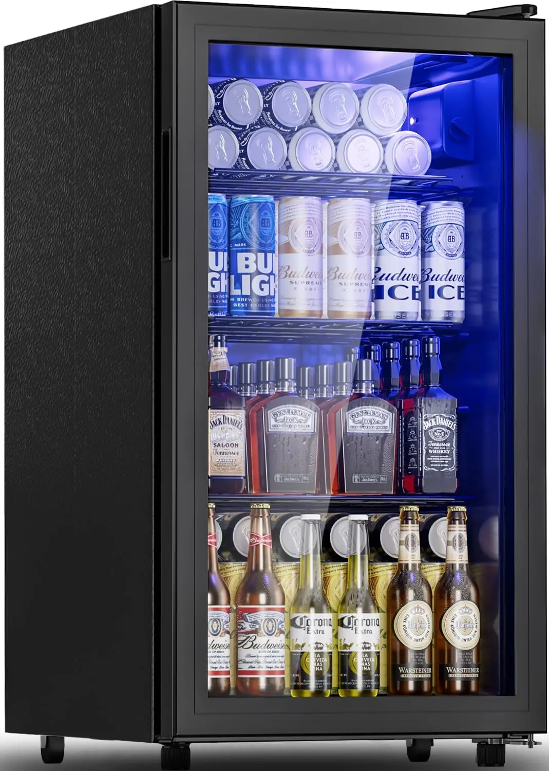 128 Can Drink Beer Fridge, Wine Soda Cooler, Mini Fridge Glass Door Front for/Home/Office