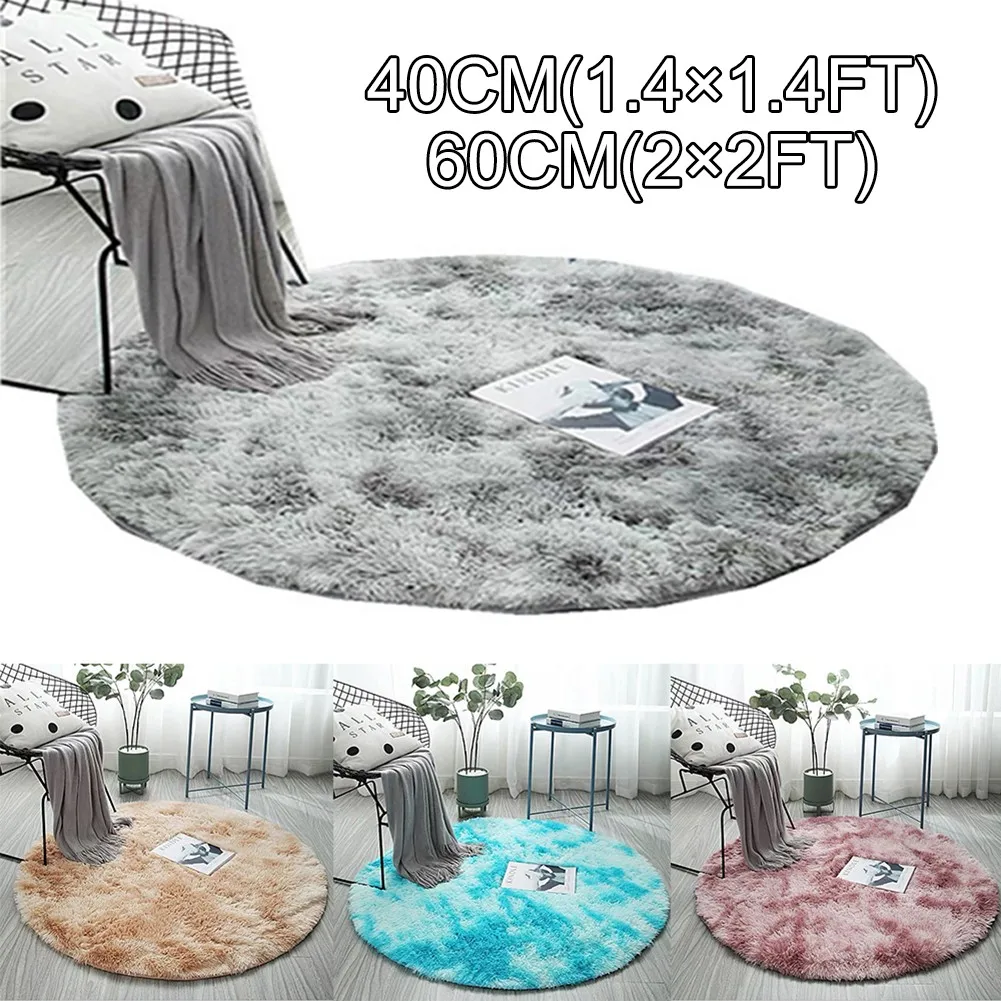 1X Circle Round Shaggy  Rug Living Room Bedroom  Carpet Floor Mat Anti-Skid Soft  Area Floor Mat Children Girls  Room Home Decor