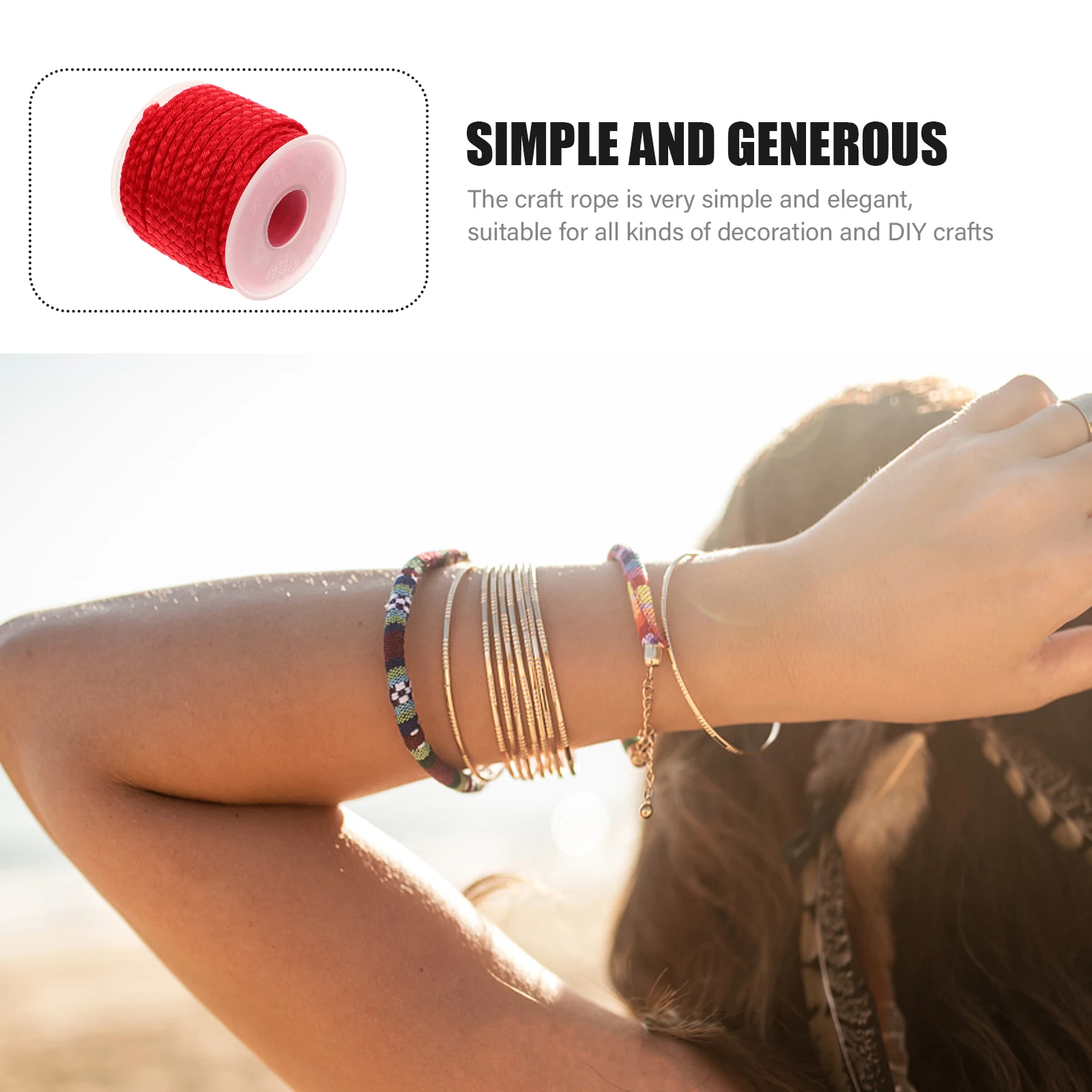 

Wear-resistant Braided Rope Packaging Cord Gold Twine Lacing Macrame Ropes Handle