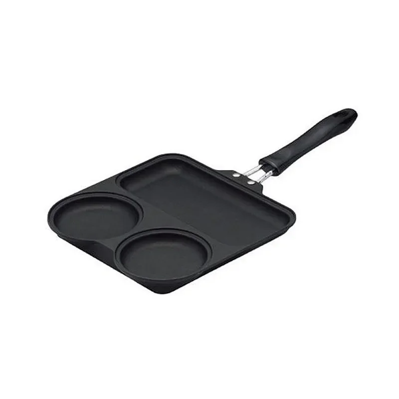 For Japan Imported  Metal 3 in 1 Breakfast Pot Multifunctional Frying Pan Non Stick Induction Cooker Universal