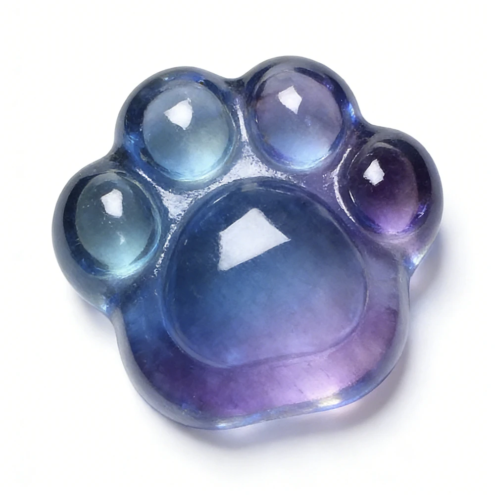 Cat's Paw Fluorite Carvings Raw Natural Crystal Stone for Reiki Healing, Energy Protection, Boho Crystal Small Decoration