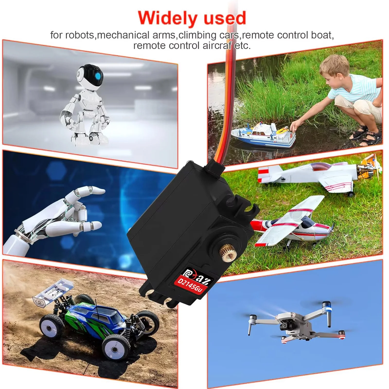 RCXAZ Digitaler Servo mit 180° Rotation ° Metallgetriebe-Servo 3,5KG 6,5KG 9,5KG 14,5KG Hochgeschwindigkeits-Servo für RC-Auto Roboter Boot RC-Helikopter – Detail 16