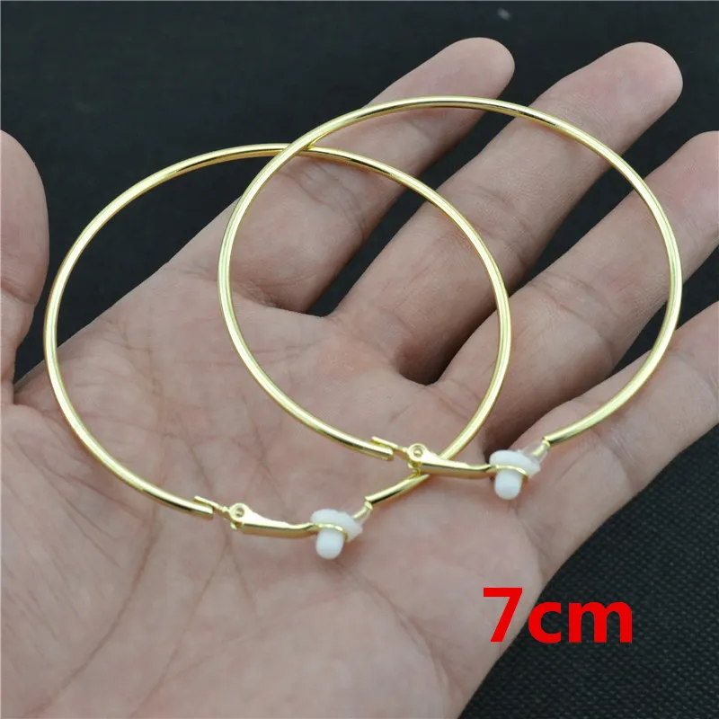 Clip-Ohrringe für Damen ohne Piercing, super groß, klein, großer Kreis, Roségold, Silber, Schwarz, Überzug, klassischer Trend, Übertreibung