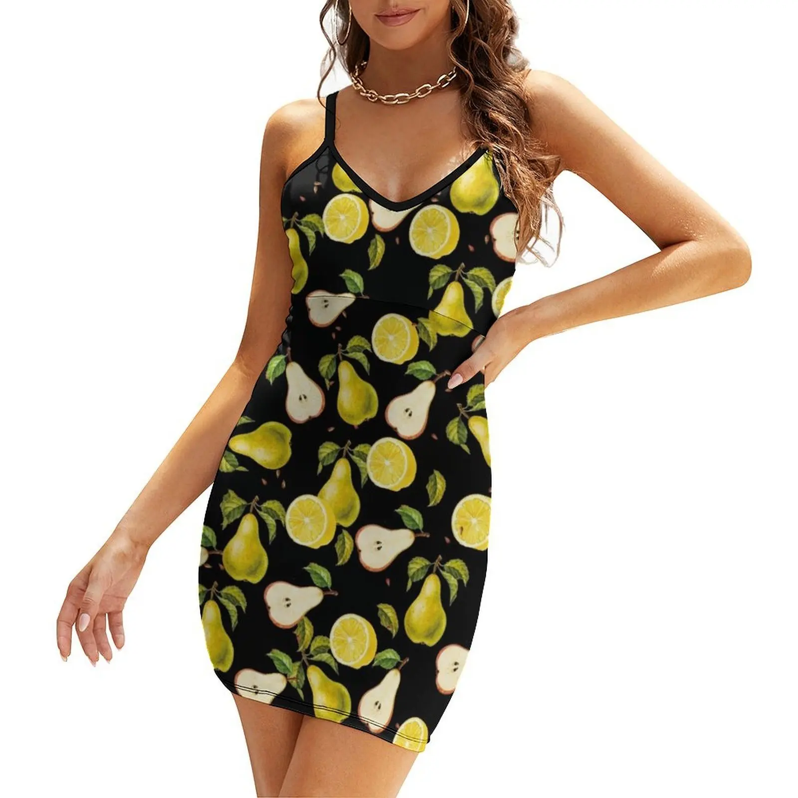

LEMON AND PEAR FUNNY FOODIE Sling Dress dresses for women dress summer summer dresses ladies 2025 dress women summer