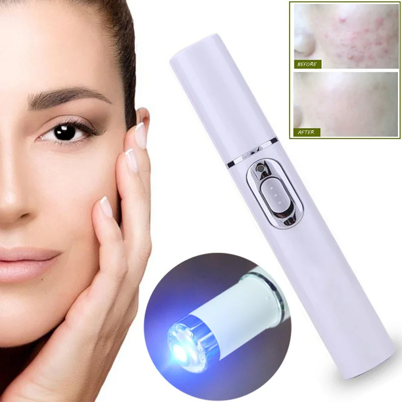 Blue Light Therapy Acne Laser Pen Machine Blu-Ray Acne Pen Portable Wrinkle Toxin Removal Treatment Massage Facial Care Device