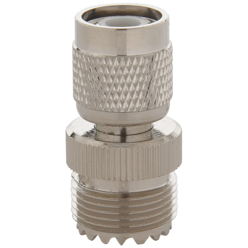 AS62 20X TNC ذكر إلى PL259 UHF موصل محول أنثى، فضي