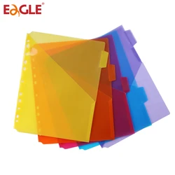 Eagle A4 Index Page 5 Color ，Built-in Name Tab Pocket， Classification Page folder separators ，Suitable For Notebook Loose-leaf