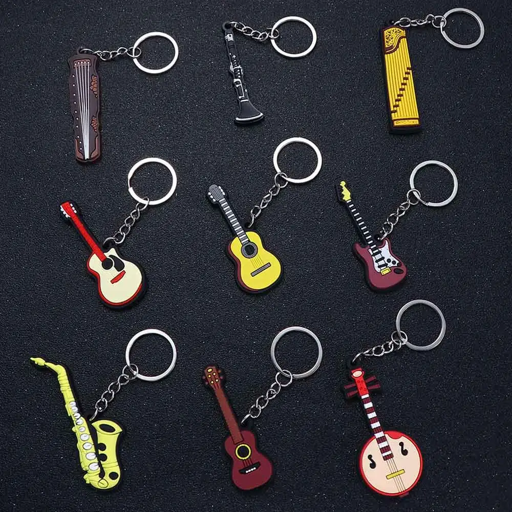 Ornament Saxophone Bag Jewelry Violin Piano Guitar Keychain Guitar Key Rings Guitar Keyring Holder Musical Instrument Pendant