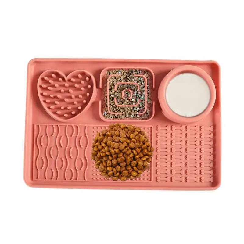 

Dog Lick Mats Silicone Dog Food Mat Non-slip Slow Feeder Bowl Interactive Puzzle Toy For Mental Stimulation Sensory Enrichment