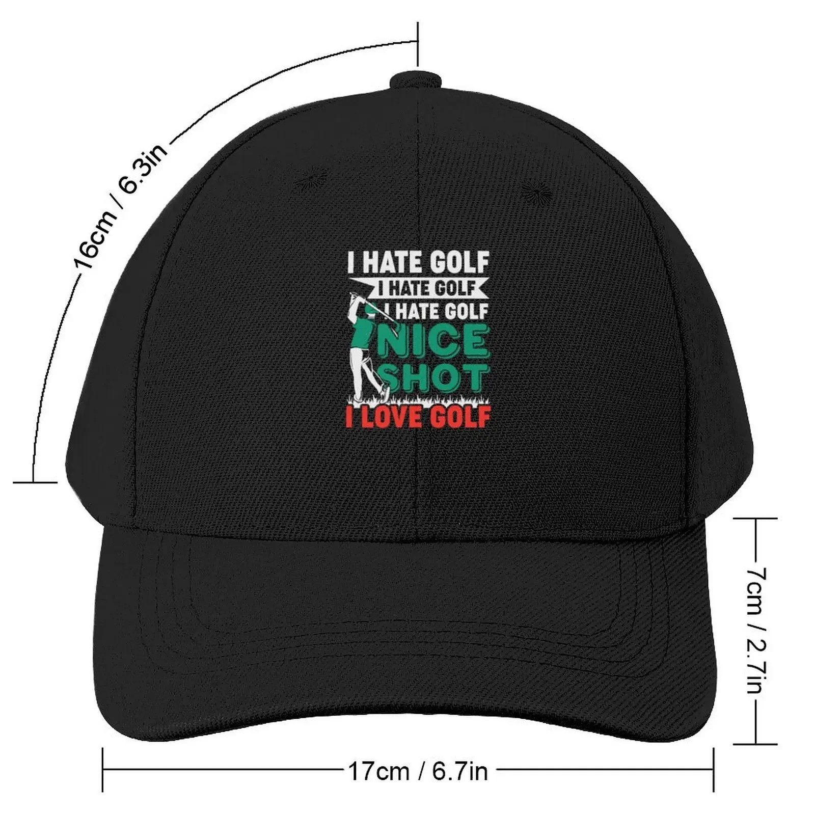 I Hate Golf - Nice Shot - I Love Golf Baseball Cap Thermal Visor Golf Hat Man Snap Back Hat Bobble Hat For Man Women's