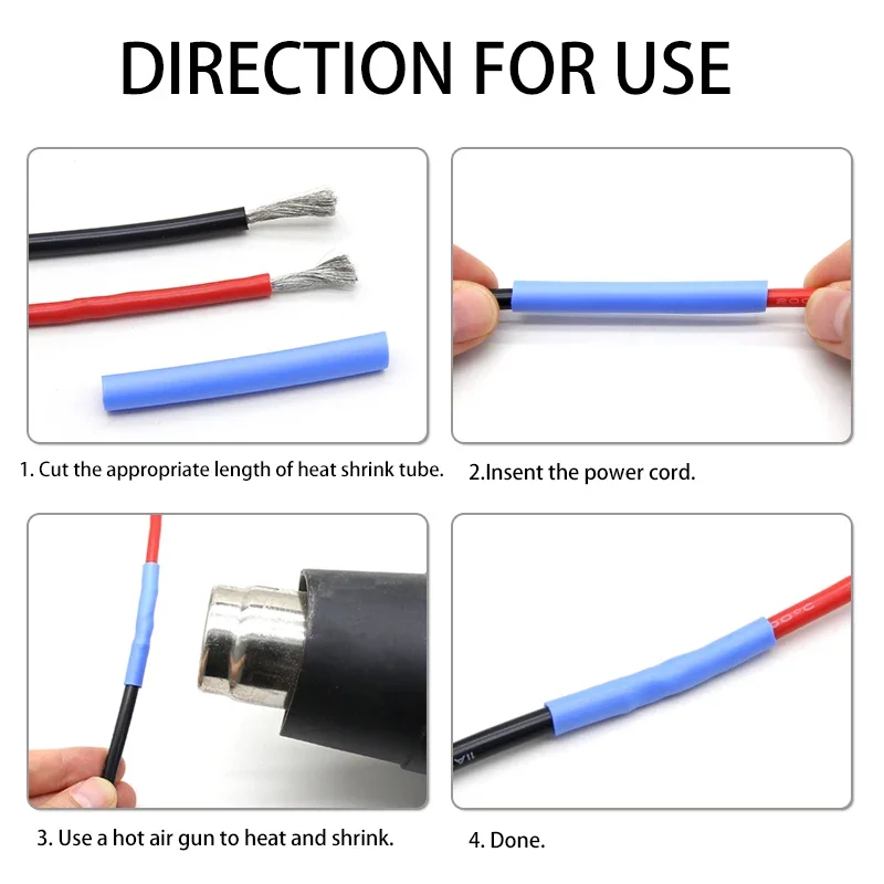 1.7:1 Silicone Heat Shrink Tube 0.8/1/2/4/6/8/10/15/20/30mm Insulated High Temperature Soft Cable Sleeve DIY Wire Wrap Protector