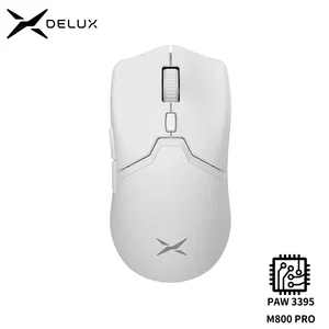 Delux M800PRO PAW3370 RGB outlets Optical Wireless Gaming Mouse 19000 DPI Wired Programm