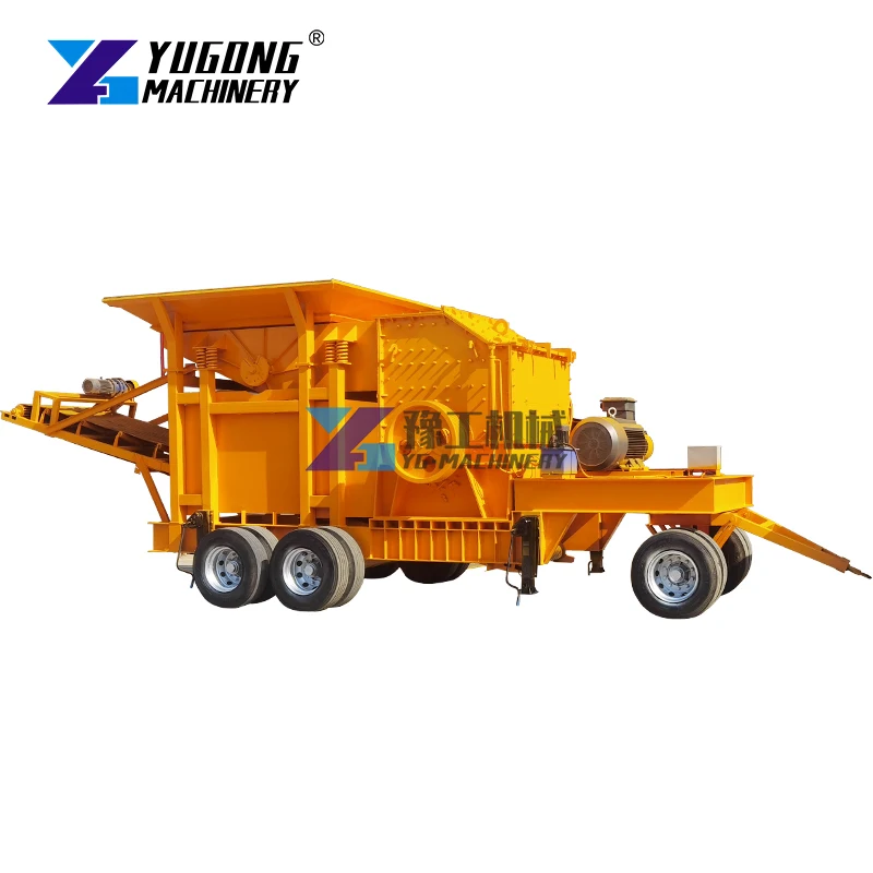 Yugong Mobile Crushing Portable Quarry Diesel Rock Gold Plant Stone Crusher Machine for Sale Price