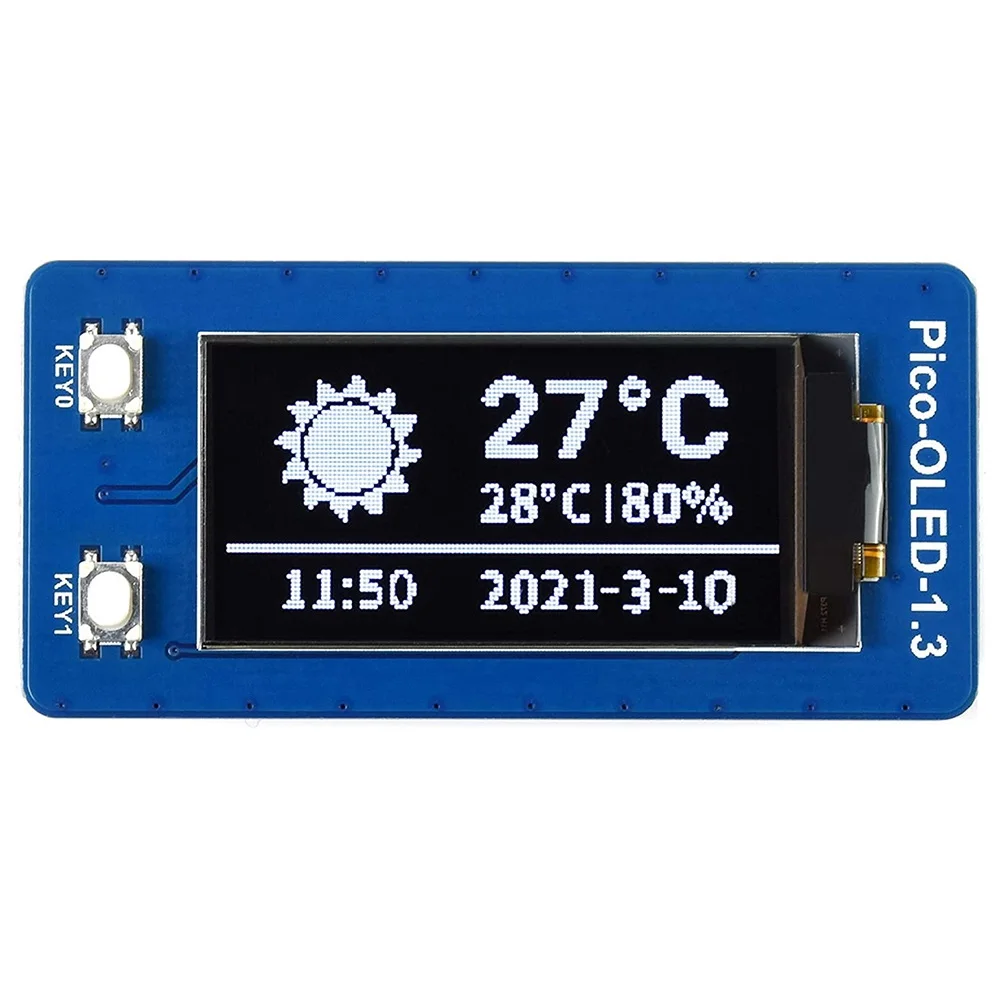 Tela OLED Display LCD para Raspberry Pi Pico, Módulo IPS, Driver St7789 Incorporado, 64x128 Pixels, 65K Cores RGB, 1.3"