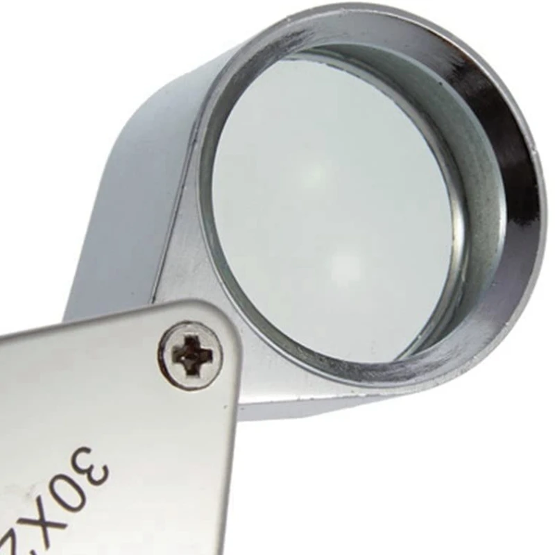 Mini 30 Times Handheld Magnifying Glass 30X21mm Full Metal Ring Magnifying Glass Jewelry Identification