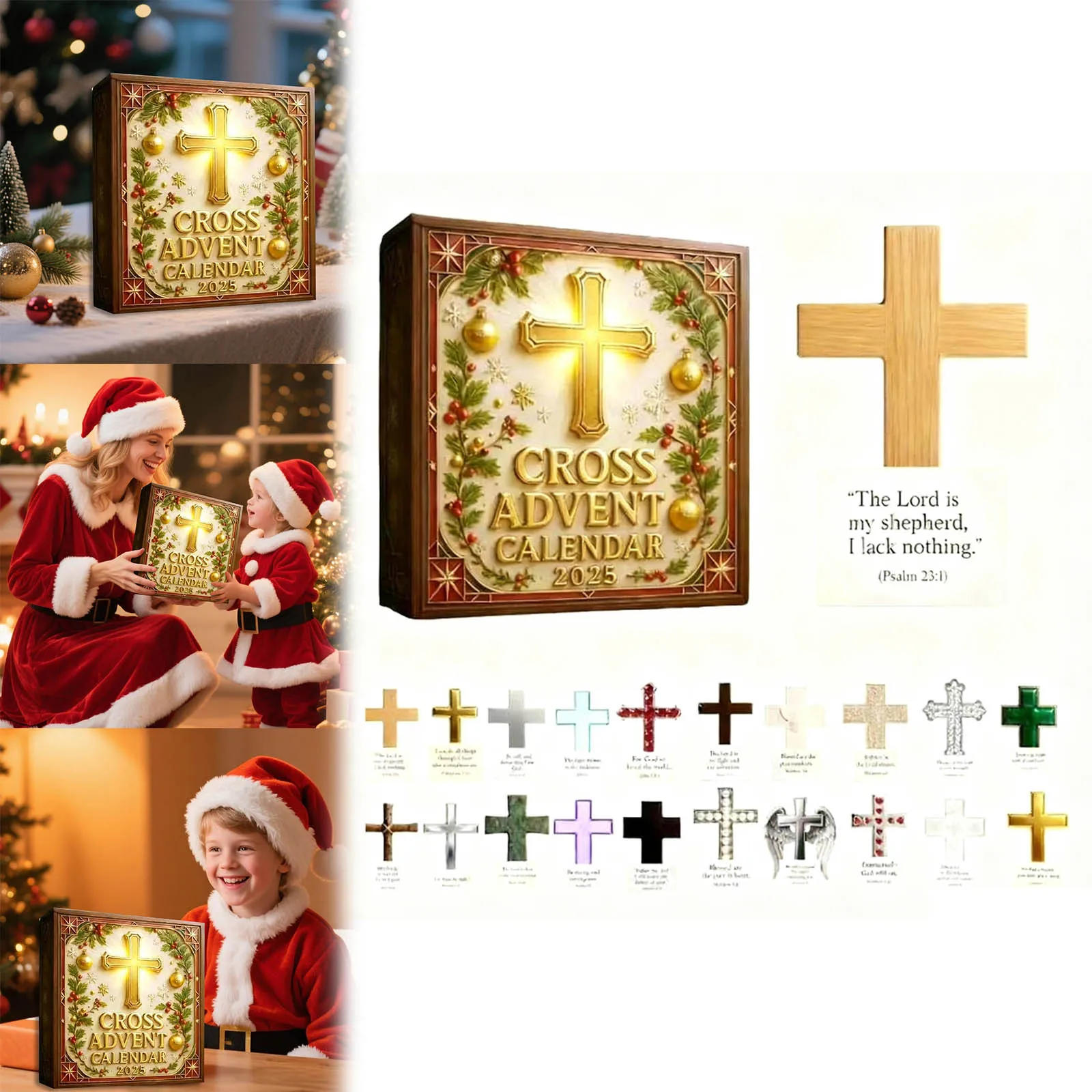 Temporizador Digital con pantalla grande, calendario de Adviento de Navidad que contiene 24 colgantes acrílicos, adecuado para cafetera con temporizador pequeño