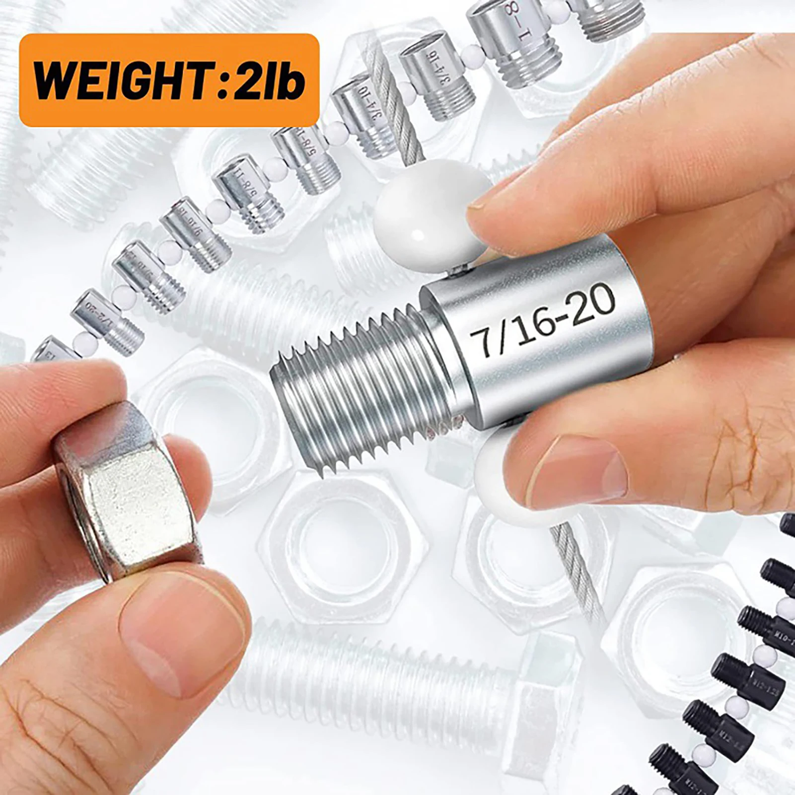 26Pcs Thread Identifier Gauges Professional Carbon Steel Nut and Bolt Checker for Mechanics Workshop DIY Tool Kit Set