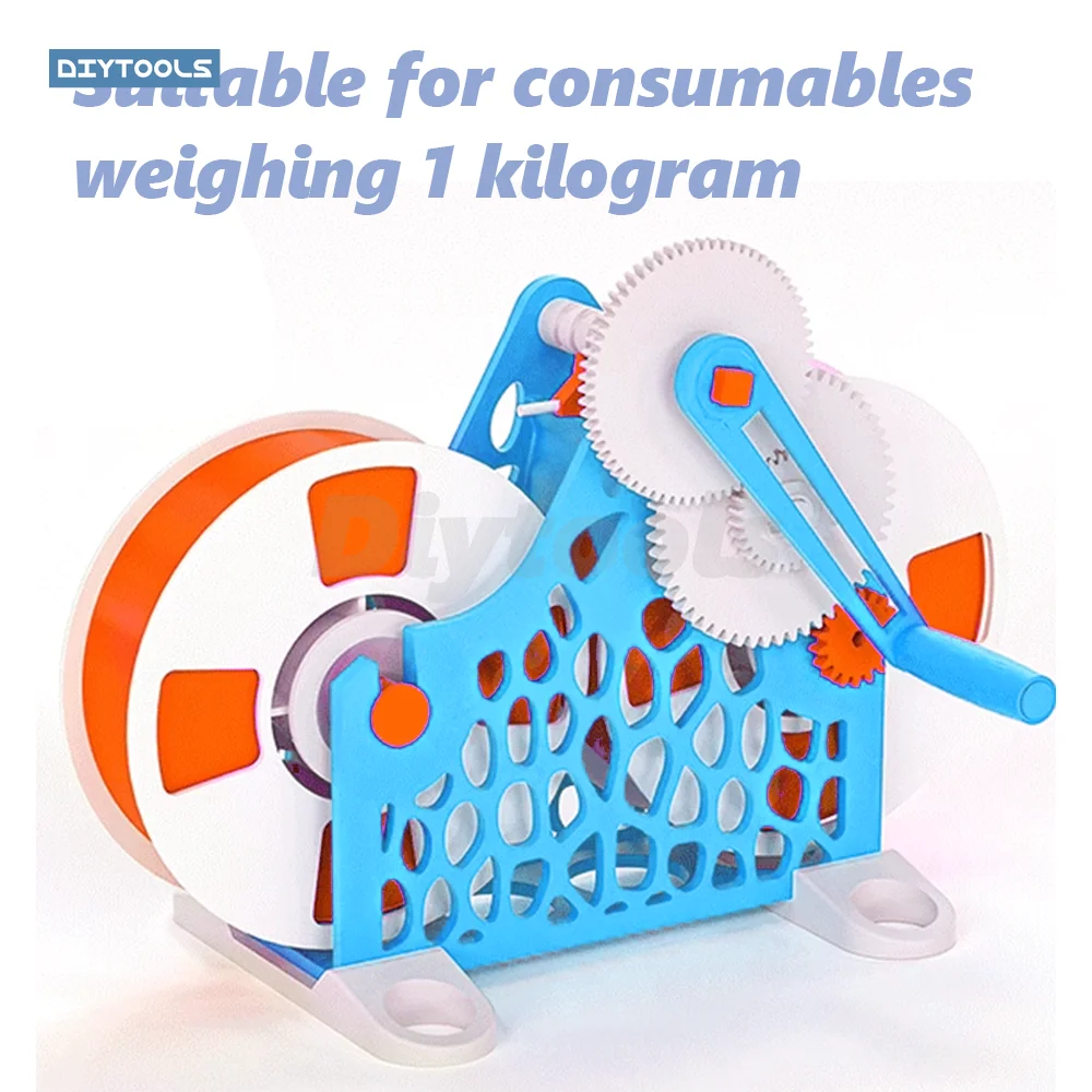 Compact Portable Hand-Cranked 3D Filament Winder - Spool Wrapping Tool for 3D Printing Supplies