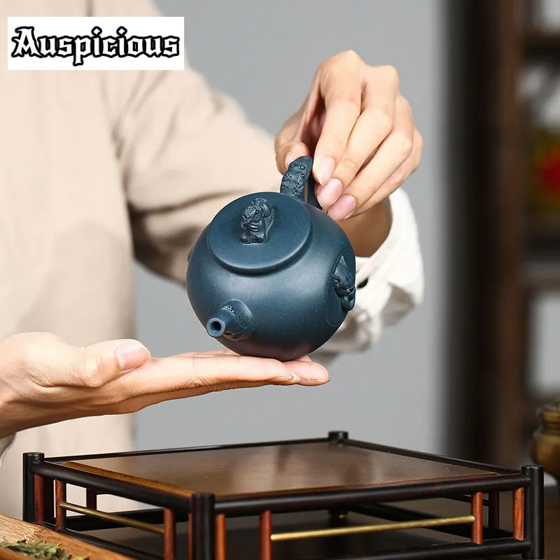 290ml Creativity Yixing Purple Clay Teapot Raw Ore Azure Mud Home Tea Pot Zisha Filter Beauty Kettle Chinese Tea Set Accessories image 3