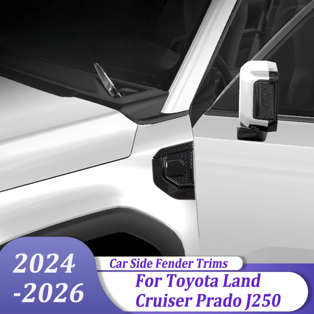

Внешние аксессуары для автомобиля, передняя дверь, боковое крыло, накладка на вентиляционное отверстие, наклейка для Toyota Land Cruiser Prado J250 2024 2025 2026