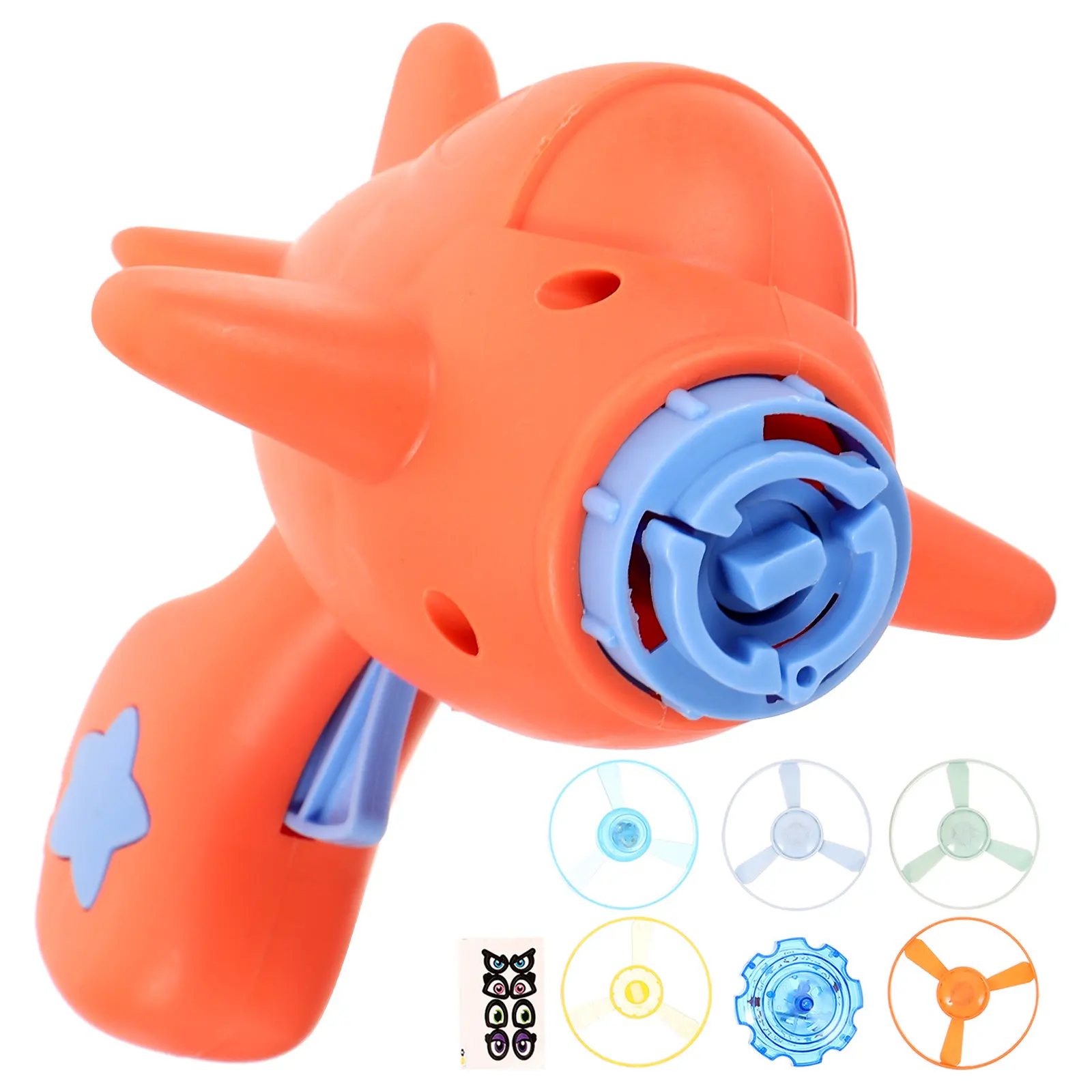 1Set Fish Shape Flying Saucer Cartoon Design Kids Outdoor Launcher Hand Eye Coordination Concentration Improving Flying Disc