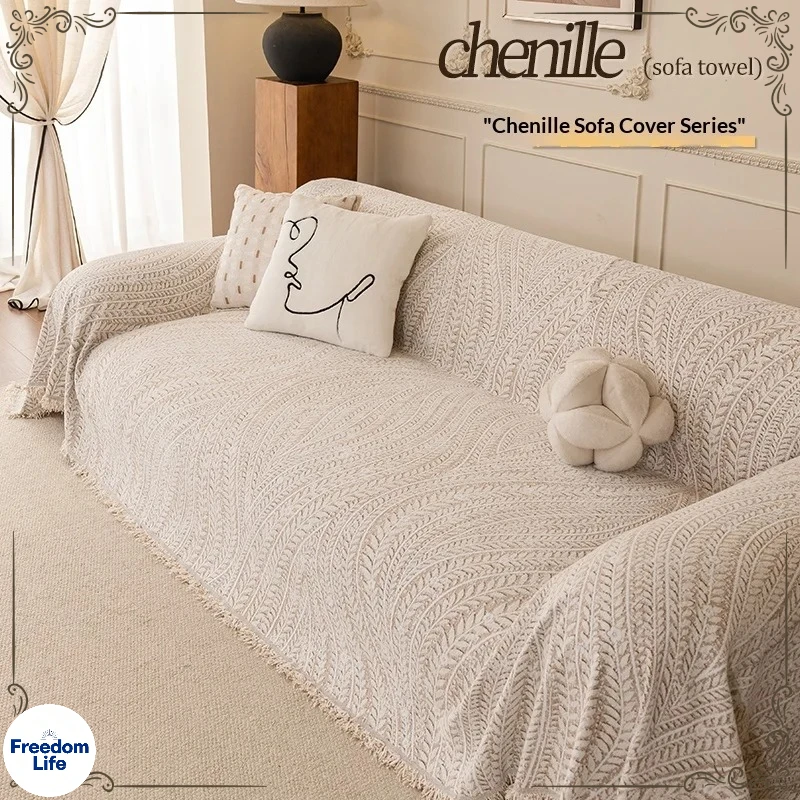 Full Protection Sofa Covers Waterproof Scratch Resistant Thick Chenille for 2/3/4 Seater Living Room Couch Covers for Sofas