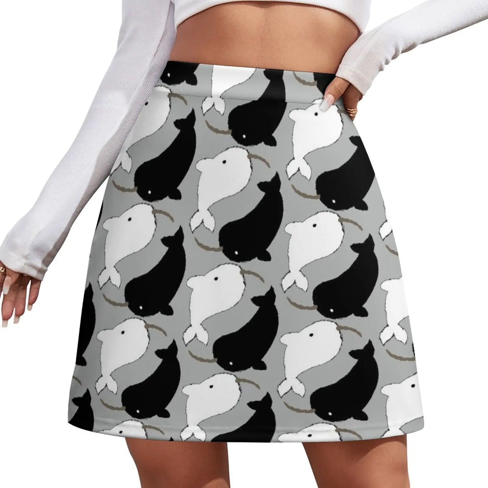 

Narwhal Yin Yang Mini Skirt School uniform Woman skirt skirt set