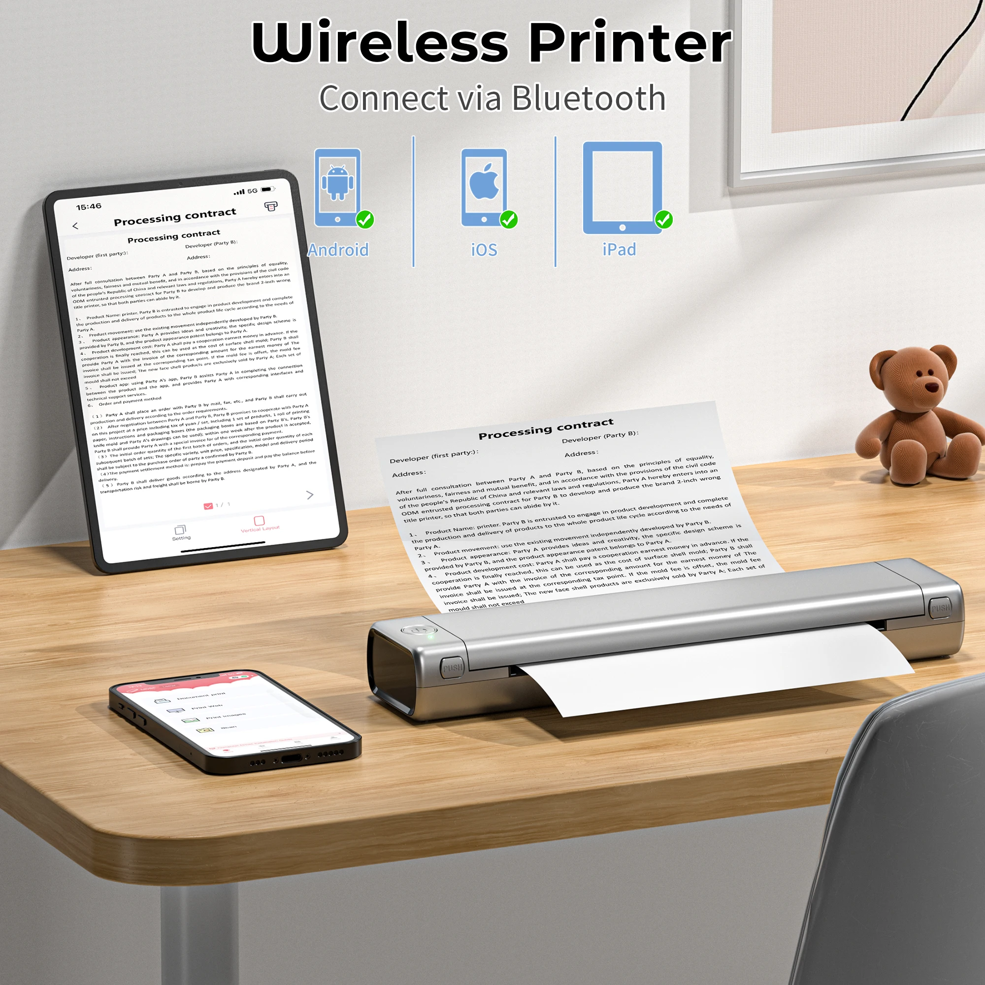 Phomemo Portable A4/Letter/Tattoo Printer M08f Wireless Inkless Document/compact A4 Printer For Office,travel,work,life