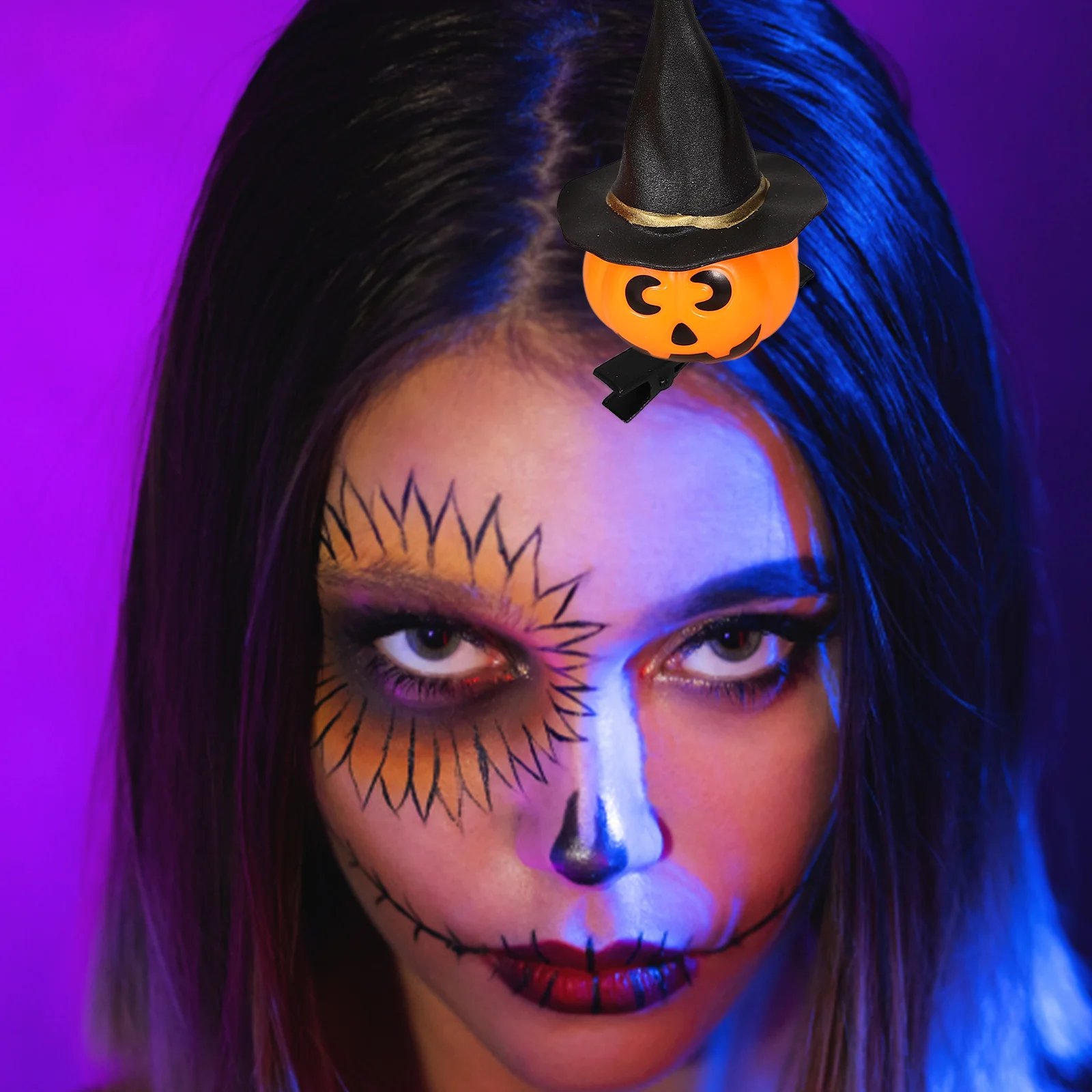 

1 set 1 Set Halloween Diy Hair Clip Kit Witch Hat Spider Pumpkin Hairpin Making Material For Women Cosplay Party Miniature Cute