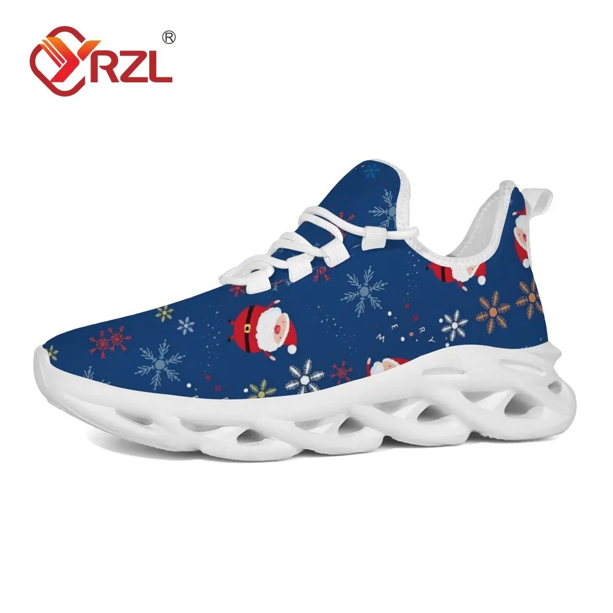 

YRZL Рождественский дизайн для мужских кроссовок Легкие слипоны Удобная прогулочная обувь Нескользящая повседневная спортивная обувь для спортзала на открытом воздухе