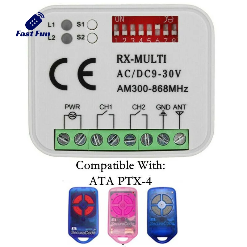 

RX Multi Universal 2-Ch. Receiver. Compatible with ATA Remote Controls