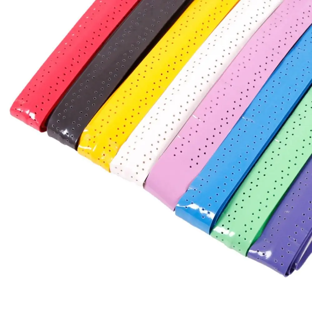 PU Badminton Racket Grip Tape Anti Slip Perforated Badminton Overgrip Raised Ribbed Sweat Absorbent Replacement Overgrip