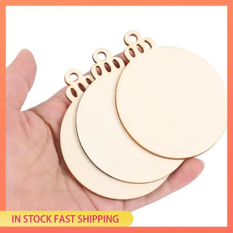 

AA05 400 шт. DIY ремесло деревянная круглая безделушка с 50 шт. шпагатов для покраски, незавершенные рождественские подвесные украшения