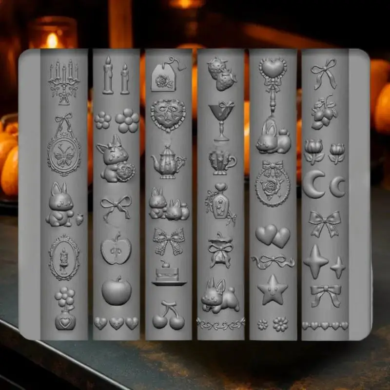 قالب سيليكون ثلاثي الأبعاد لمسمار الفن تصميم الإغاثة القوس الفراولة الباروك نمط مانيكير قوالب لوحات أدوات الملحقات