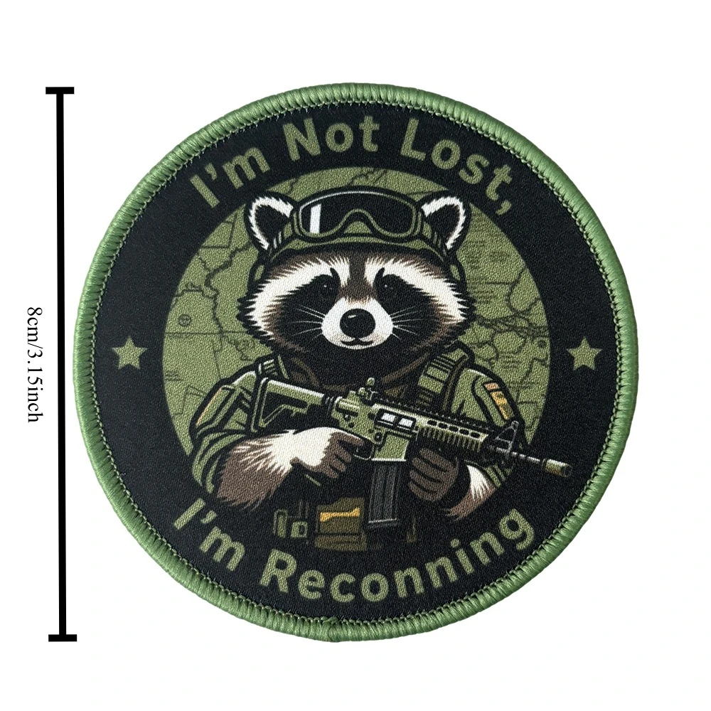 Parche táctico Raccoon con velcro, chevron moral y brazalete - imagen 3