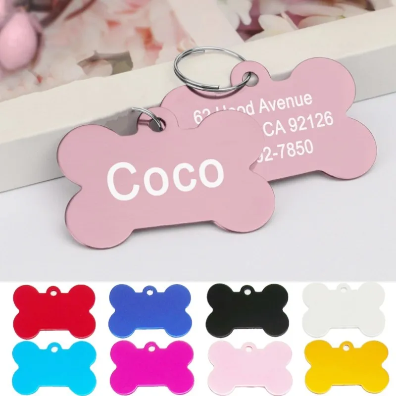 Dog Tag Personalized Pet Cat Dog Id Tag Free Engraving Name Dog Collar Puppy Pendant Dog Accessories for Small Medium Large Dogs